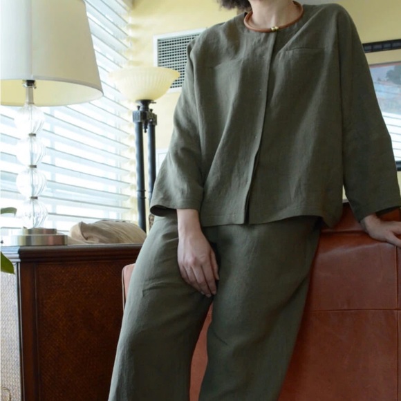 NWOT; Linen button up jacket by Hoi Bo - Picture 1 of 10